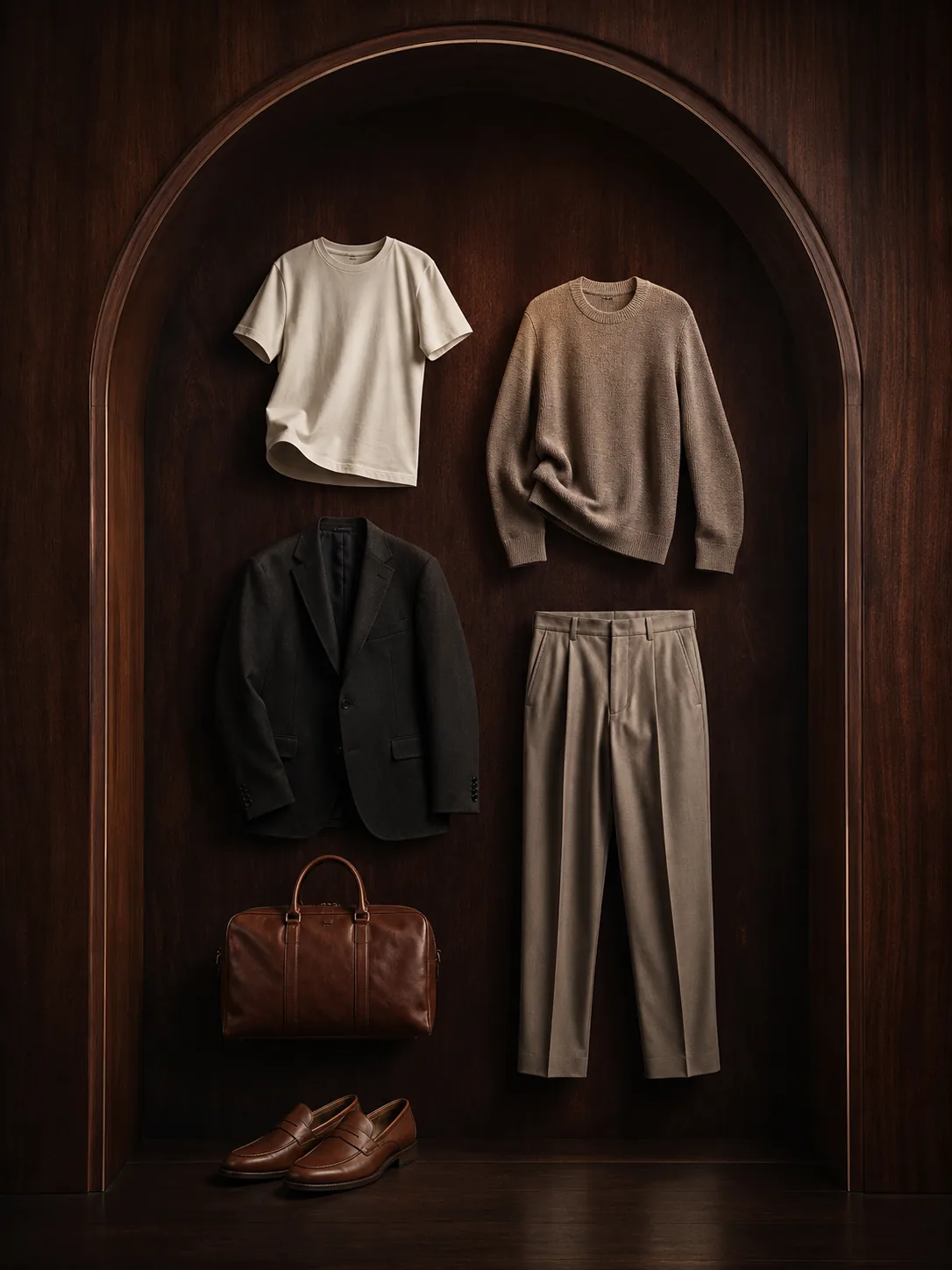 Wardrobe pieces ready to be organised