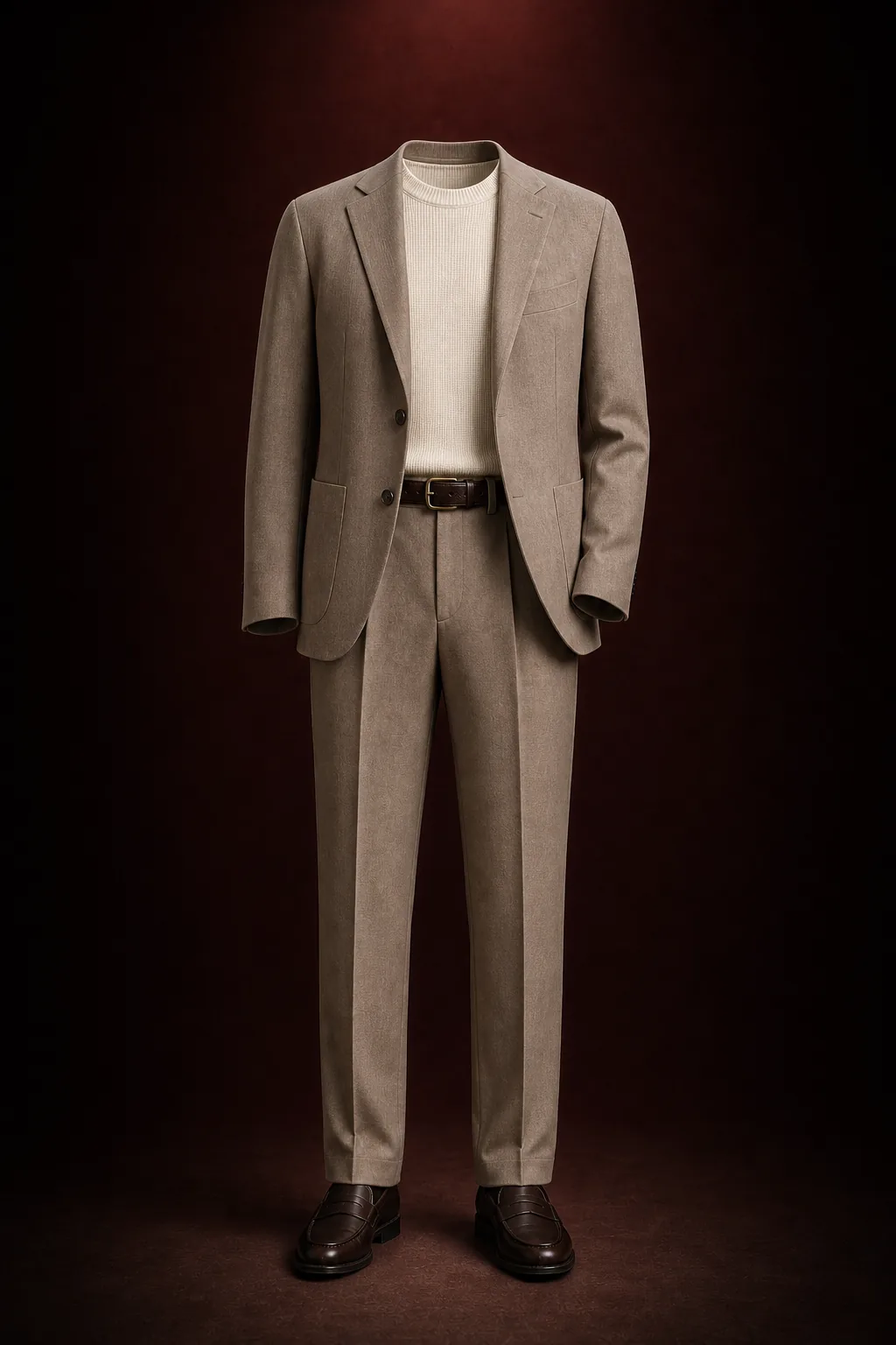 A complete outfit assembled from familiar pieces